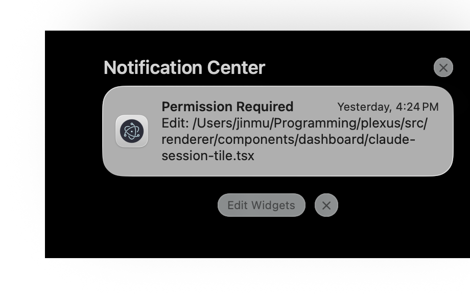 Notification settings panel